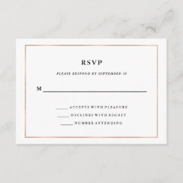 Minimal moderne | Faux Rose Gold Border RSVP