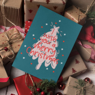 Minimal Moderne frohe Weihnachten Postkarte