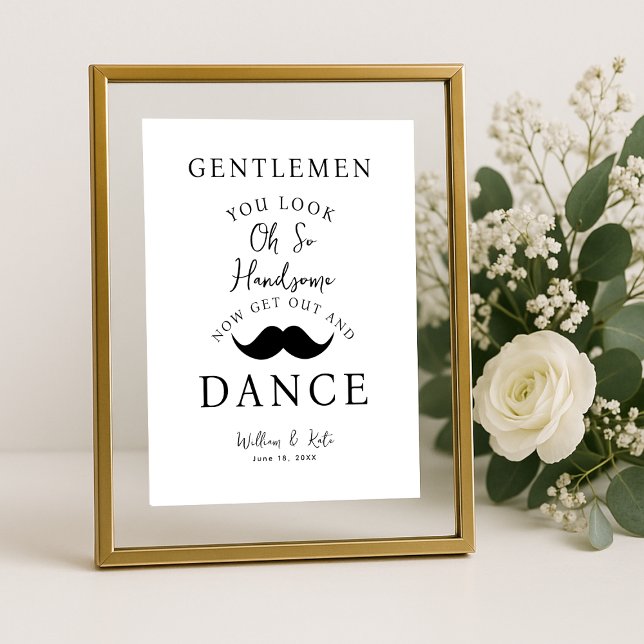Minimal moderne Gentlemen Bad Sign Wedding Poster (Von Creator hochgeladen)