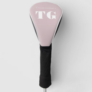 Minimal moderne Monogramm Rosa Rosa Namenssteine Golf Headcover