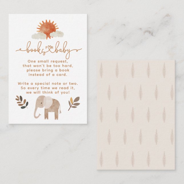 Minimal moderne, neutrale Safari-TierBaby-Dusche Begleitkarte (Vorne/Hinten)