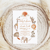 Minimal moderne, neutrale Safari-TierBaby-Dusche