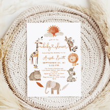 Minimal moderne, neutrale Safari-TierBaby-Dusche