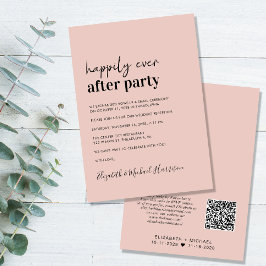 Minimal moderne QR Code Blush Wedding Reception Einladung