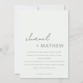 Minimal moderne Schwarz-Weiß-Schrift-Hochzeit Einladung