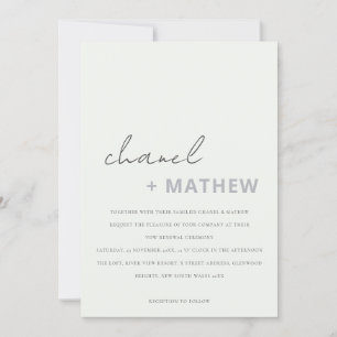 Minimal moderne Schwarz-Weiß-Script-Erneuerung Einladung
