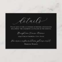 Minimal moderne Schwarz-weiße SkriptWedding Detail