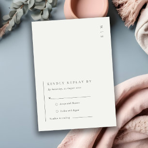 Minimal moderne Schwarz-weiße Typografie Hochzeit  Begleitkarte