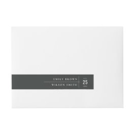 MINIMAL MODERNE SCHWARZE UND WEISSE TYPOGRAFISCHE  Rundum-Adressaufkleber