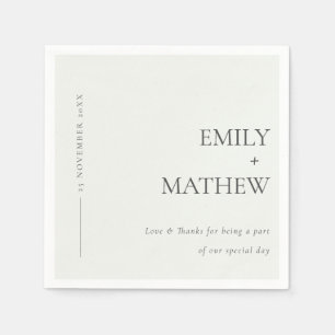 MINIMAL MODERNE SCHWARZE UND WEISSE TYPOGRAFISCHE SERVIETTE