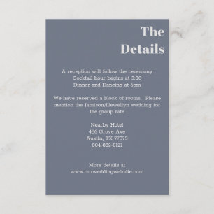 Minimal moderne Soft Gray Blue Lavender Typografie Begleitkarte