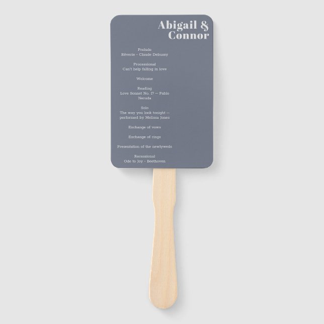 Minimal moderne Soft Gray Blue Lavender Typografie Fächer (Vorderseite)