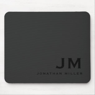 Minimal moderne trendy Monogram Black Out Mousepad
