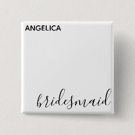 Minimal moderne Typografie Hochzeit Bridesmaid Ges Button