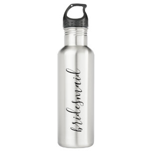 Minimal moderne Typografie Hochzeit Bridesmaid Ges Edelstahlflasche