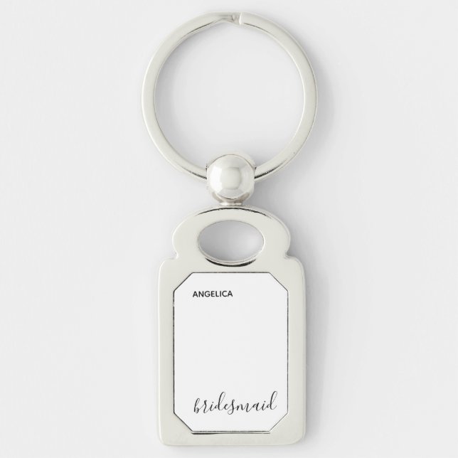 Minimal moderne Typografie Hochzeit Bridesmaid Ges Schlüsselanhänger (Vorderseite)