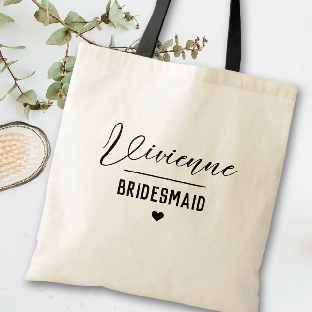 Minimal moderne Typografie Hochzeit Bridesmaid Ges Tragetasche (Von Creator hochgeladen)