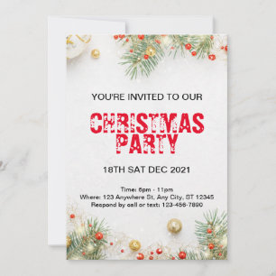 Minimal Moderne Weihnachtszeit-Party Einladung