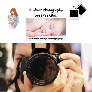Minimal moderne weiße Fotografie Baby Visitenkarte