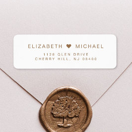 Minimal moderne White-Wedding-Rücksendeadresse