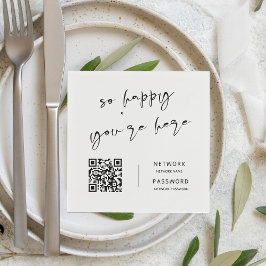 Minimal moderne WiFi-Kennwörter Hochzeit signieren Serviette