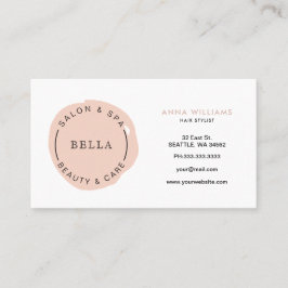 Minimal Moderner Blush Salon und Wellness-Center L Visitenkarte