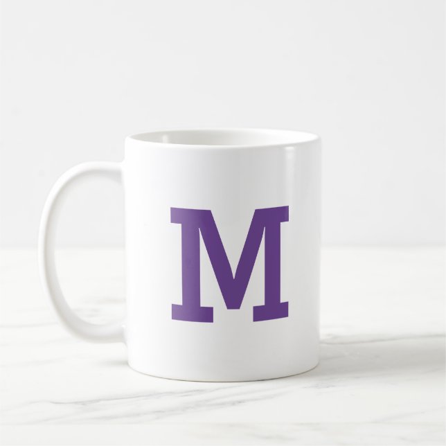 Minimal moderner klassischer Lila Anfangsbuchstabe Kaffeetasse (Links)