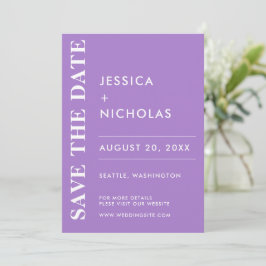 Minimal Moderner Lavendel Elegante Hochzeit Save The Date