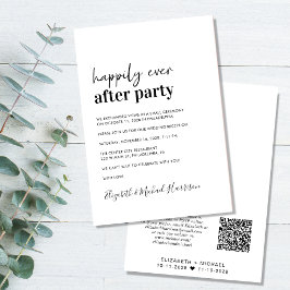 Minimal moderner QR-Code Hochzeitsempfang Ankündigung