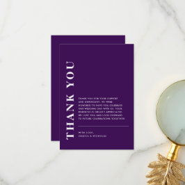 Minimal moderner QR-Code Lila Hochzeit Dankeskarte