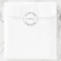Minimal moderner White-Round-Address-Aufkleber