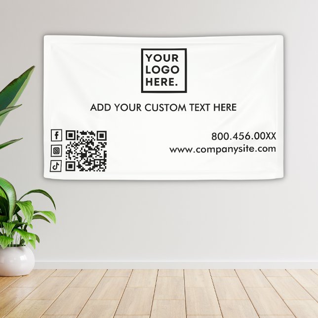 Minimal Modernes Add-Logo Social Media Event Vinyl Banner (Von Creator hochgeladen)
