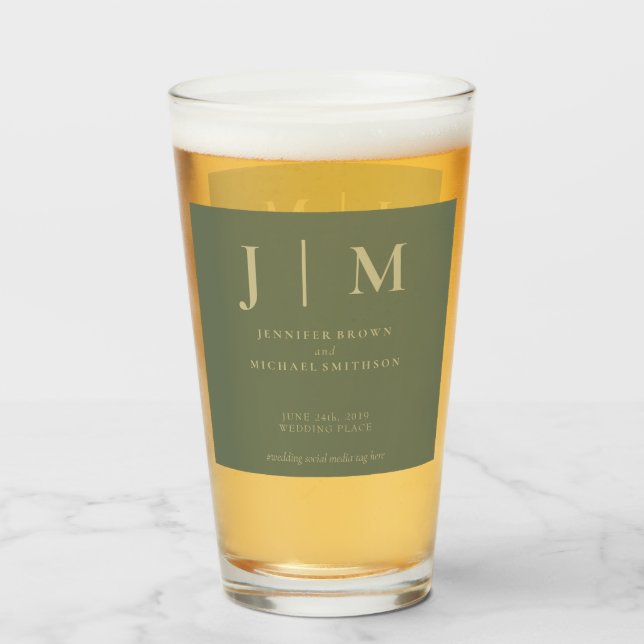 Minimal Modernes Alter und Gold Einfache Hochzeit Glas (Vorne (Gefüllt))