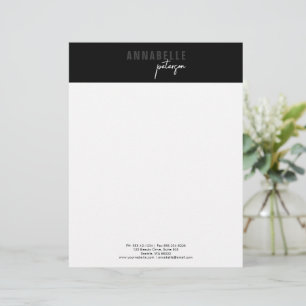 Minimal Modernes Beruflich Schwarzes Einfach Briefbogen