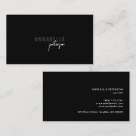 Minimal Modernes Beruflich Schwarzes Einfach Visitenkarte