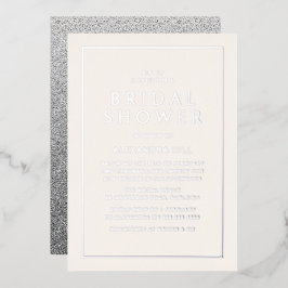 Minimal Modernes Brautparty Silver Folieneinladung