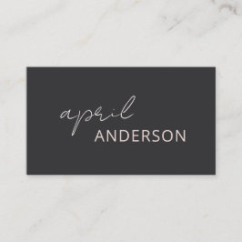 Minimal Modernes einfaches Schwarz-Rosa-Script Visitenkarte