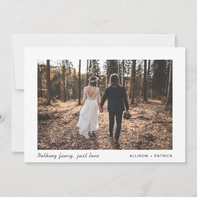 Minimal Modernes Elopement Foto Hochzeit (Vorderseite)
