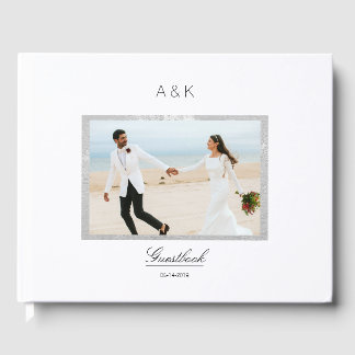 Minimal Modernes Foto Elegante Custom Gästebuch