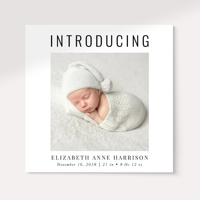 Minimal Modernes Foto Geburt Ankündigung (Announce the arrival of your precious baby in a way that is as beautiful and unique as they are)