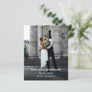 Minimal Modernes Foto Hochzeit Dankeschön Card