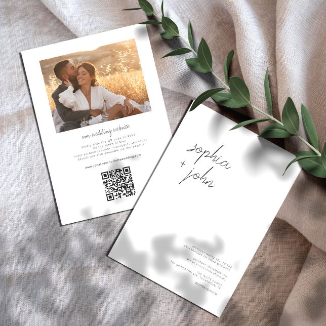 Minimal modernes Foto Hochzeit in einem Einladung (Von Creator hochgeladen)