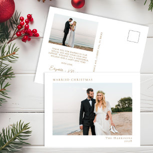 Minimal Modernes Foto Verheiratet Weihnachten Weiß