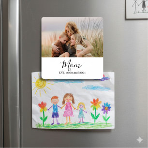 Minimal Mom Etabliert Foto-Geschenk Magnet