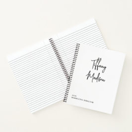 Minimal Monogram Black and White Custom Name Year Notizbuch