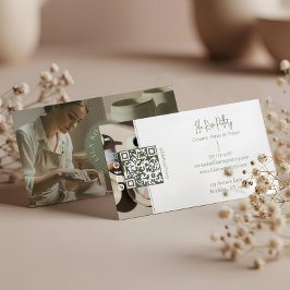 Minimal Monogram Hand Made Pottery Photo Collage Visitenkarte