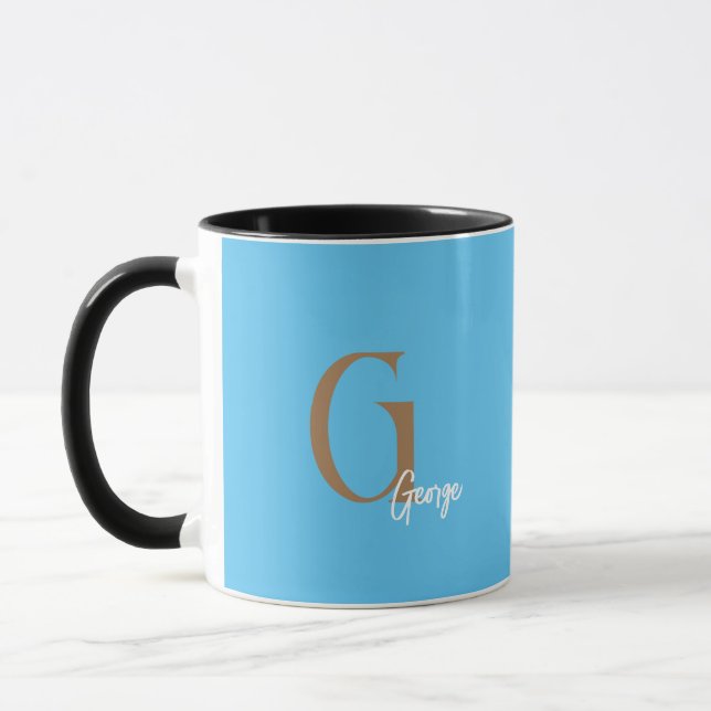 MINIMAL MONOGRAM TASSE INDIVIDUELLE NAME EINFACH M (Links)