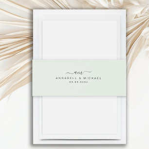 Minimal, Monogramm, Handschrift, Schriftart, Hochz Einladungsbanderole