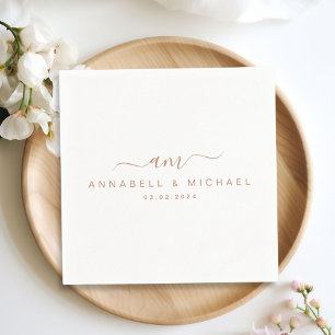 Minimal, Monogramm, Handschrift, Schriftart, Hochz Serviette
