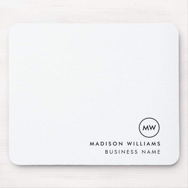 Minimal-Monogramm Mousepad (Vorne)